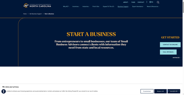 Security scan screenshot of https://edpnc.com/get-business-support/start-a-business/