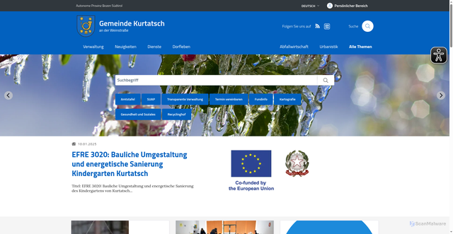 Security scan screenshot of https://www.comune.cortaccia.bz.it