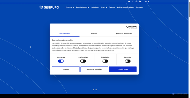 Security scan screenshot of https://s2grupo.es