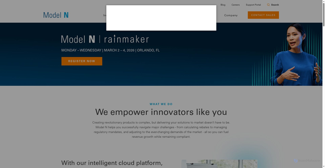 Security scan screenshot of https://www.modeln.com/