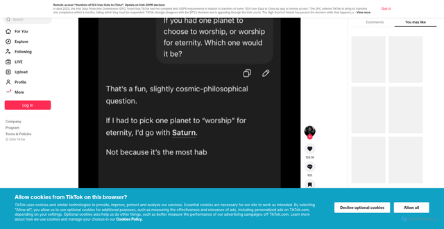 Security scan screenshot of https://vt.tiktok.com/ZS9c687pa/