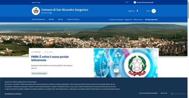 Security scan screenshot of https://www.comune.sannicandrogarganico.fg.it/