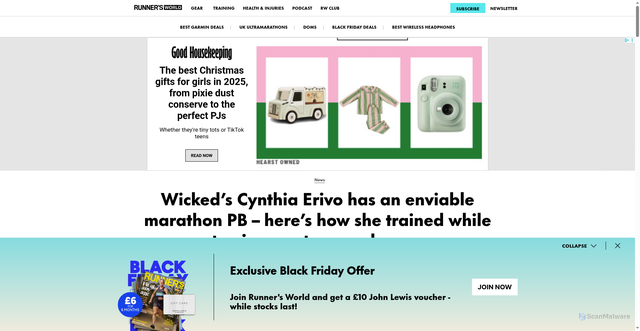 Security scan screenshot of https://www.runnersworld.com/uk/news/a69485699/cynthia-erivo-runner/