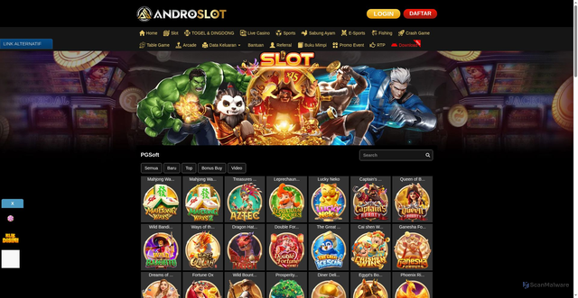 Security scan screenshot of https://androresmi.casa/desktop/game/slot/pgsoft