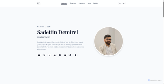 Security scan screenshot of https://sadettindemirel.com/