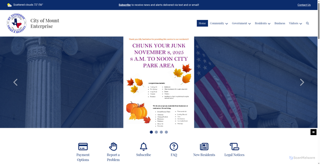 Security scan screenshot of https://cityofmte.gov/