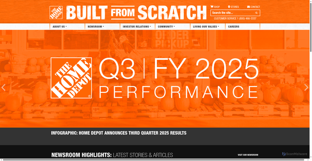Security scan screenshot of https://corporate.homedepot.com/