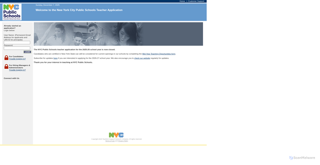 Security scan screenshot of https://nyc.teacherssupportnetwork.com/