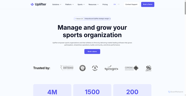 Security scan screenshot of https://uplifterinc.com