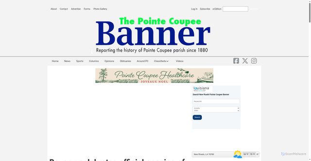Security scan screenshot of https://www.thepointecoupeebanner.com/