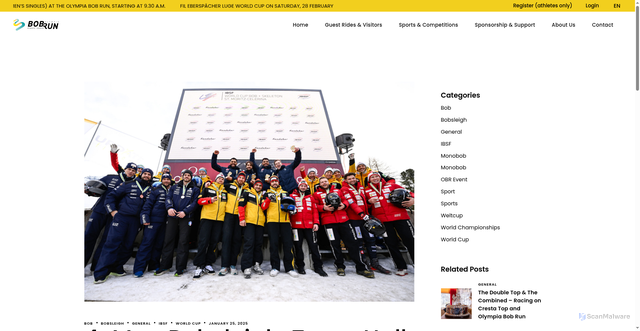Security scan screenshot of https://olympia-bobrun.ch/4-man-bobsleigh/