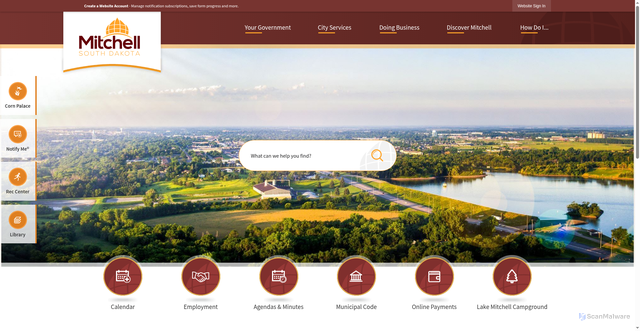 Security scan screenshot of https://cityofmitchellsd.gov/