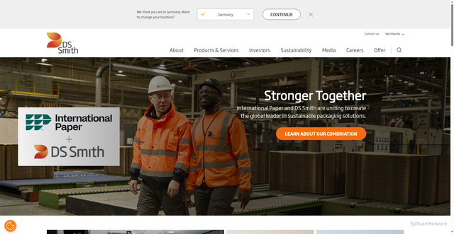 Security scan screenshot of https://dssmith.com