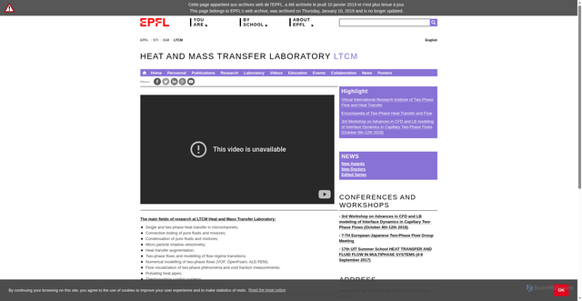Security scan screenshot of https://ltcm.epfl.ch