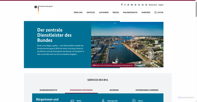 Security scan screenshot of https://www.bva.bund.de/DE/Home/home_node.html