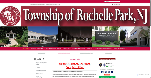 Security scan screenshot of https://rochelleparknj.gov/