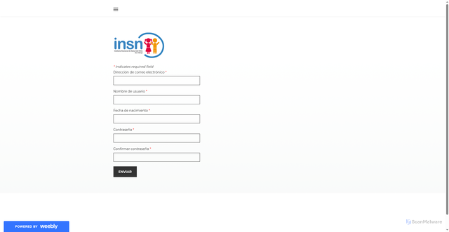 Security scan screenshot of https://insnsb-gob.weebly.com/