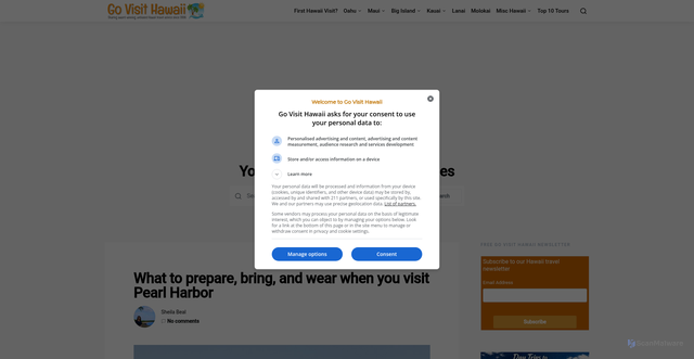 Security scan screenshot of https://www.govisithawaii.com/