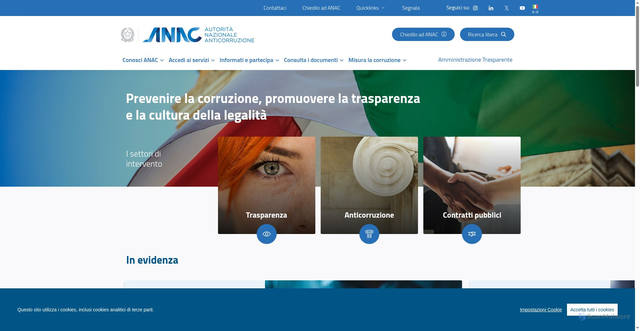 Security scan screenshot of https://www.anticorruzione.it/