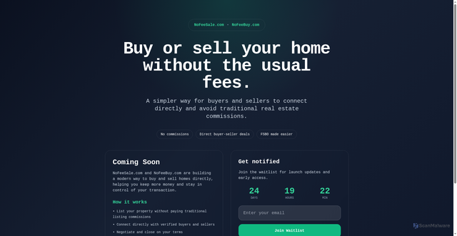 Security scan screenshot of https://nofeesell.com/