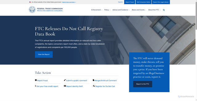 Security scan screenshot of https://www.ftc.gov/