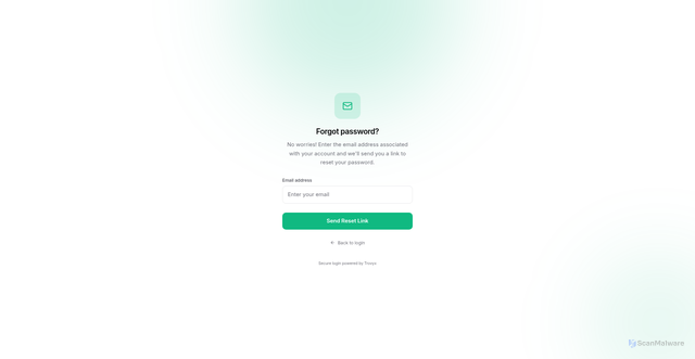 Security scan screenshot of https://trovyx-yeu63qext6.edgeone.dev/forgot-password.html
