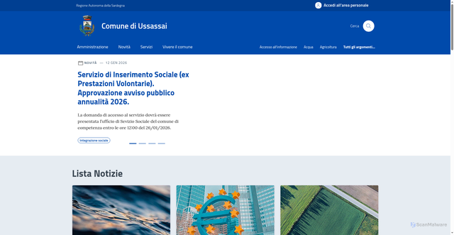 Security scan screenshot of https://comune.ussassai.og.it/