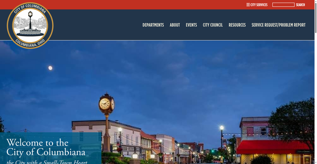 Security scan screenshot of https://columbianaohio.gov/