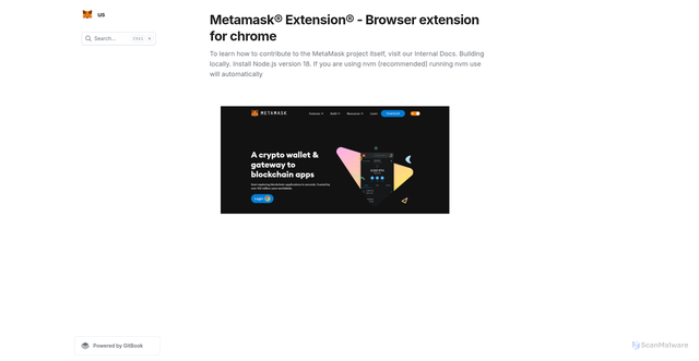 Security scan screenshot of https://meramsckxtnn.gitbook.io/us/