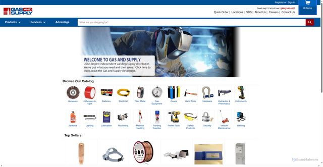 Security scan screenshot of https://gasandsupply.com