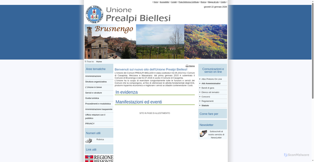 Security scan screenshot of https://www.unioneprealpibiellesi.it/