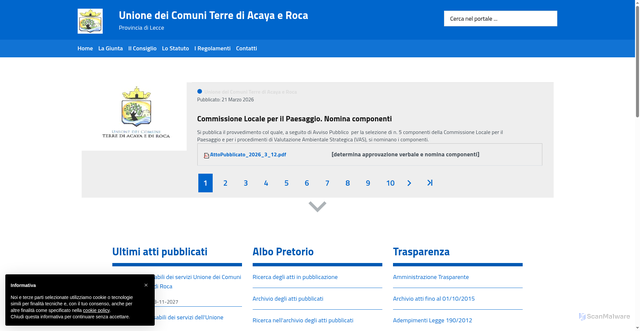 Security scan screenshot of https://www.terrediacayaeroca.it