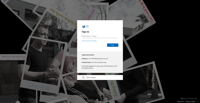 Security scan screenshot of https://csn.instructure.com