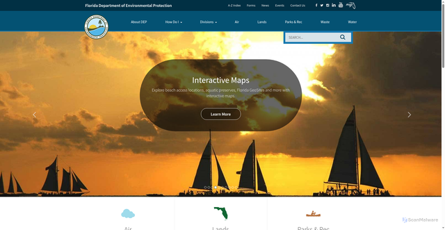 Security scan screenshot of https://floridadep.gov/