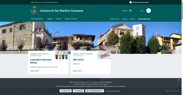 Security scan screenshot of https://comune.sanmartinocanavese.to.it/it-it/home