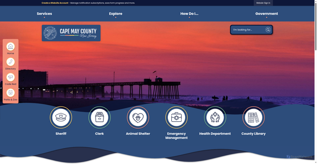 Security scan screenshot of https://capemaycountynj.gov/