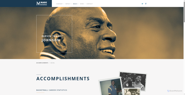 Security scan screenshot of https://magicjohnson.com/magic