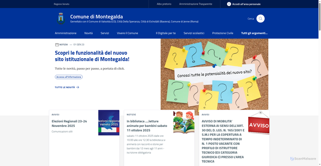 Security scan screenshot of https://www.comune.montegalda.vi.it/