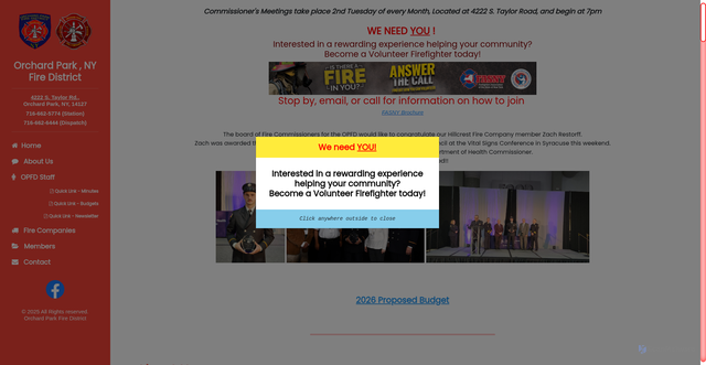 Security scan screenshot of https://orchardparkfiredistrict.gov/