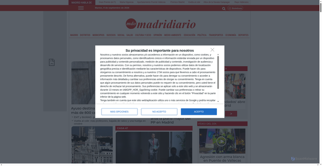 Security scan screenshot of https://madridiario.es