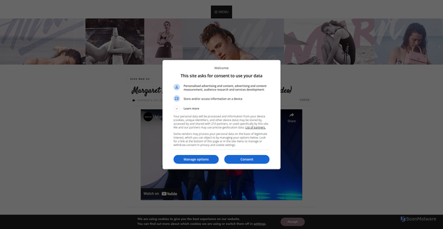 Security scan screenshot of https://margaretqualley.org/