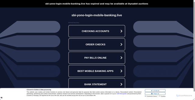 Security scan screenshot of https://sbi-yono-login-mobile-banking.live