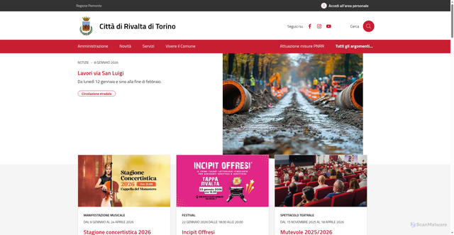 Security scan screenshot of https://www.comune.rivalta.to.it/