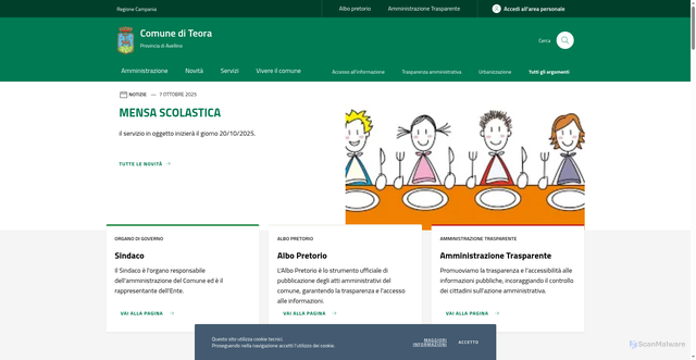 Security scan screenshot of https://www.comune.teora.av.it/
