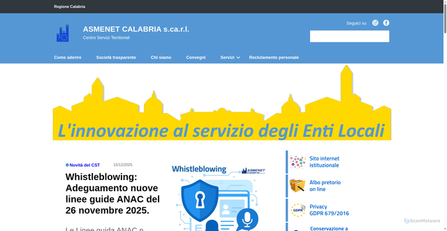 Security scan screenshot of https://www.asmenetcalabria.it/