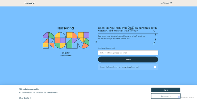 Security scan screenshot of https://recap.nursegrid.com