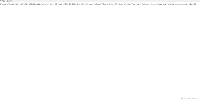 Security scan screenshot of https://global-amira-unified-speech.prod.amira.cloud