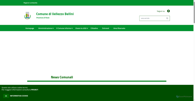 Security scan screenshot of https://www.comune.vellezzobellini.pv.it/hh/index.php