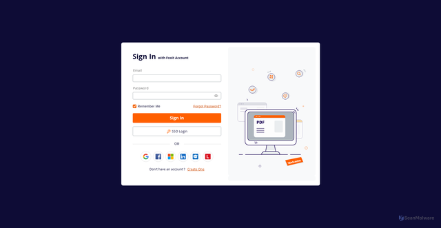 Security scan screenshot of https://pheecws-na2.foxit.com
