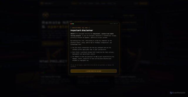 Security scan screenshot of https://projectx.zip